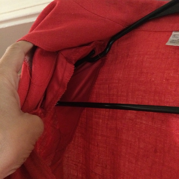 Liz Claiborne Vintage 100% ReD Linen Blazer with shoulder pads size 8 - Picture 9 of 9